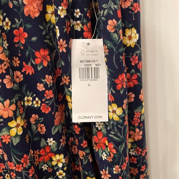 Floral Long Sleeve New With Tags Old Navy Large Dresss - Picture 3 of 5